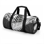 New Zealand Silver Fern Duffle Bag Maori Koru Mixed Taniko Pattern