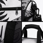 New Zealand Silver Fern Duffle Bag Maori Koru Mixed Taniko Pattern