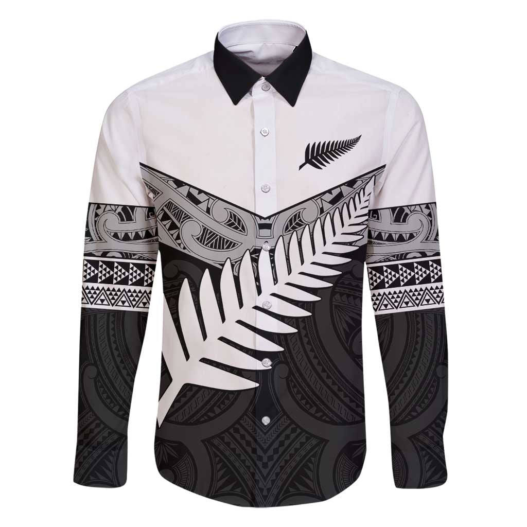 New Zealand Silver Fern Family Matching Off Shoulder Short Dress and Hawaiian Shirt Maori Koru Mixed Taniko Pattern