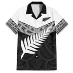 New Zealand Silver Fern Family Matching Summer Maxi Dress and Hawaiian Shirt Maori Koru Mixed Taniko Pattern
