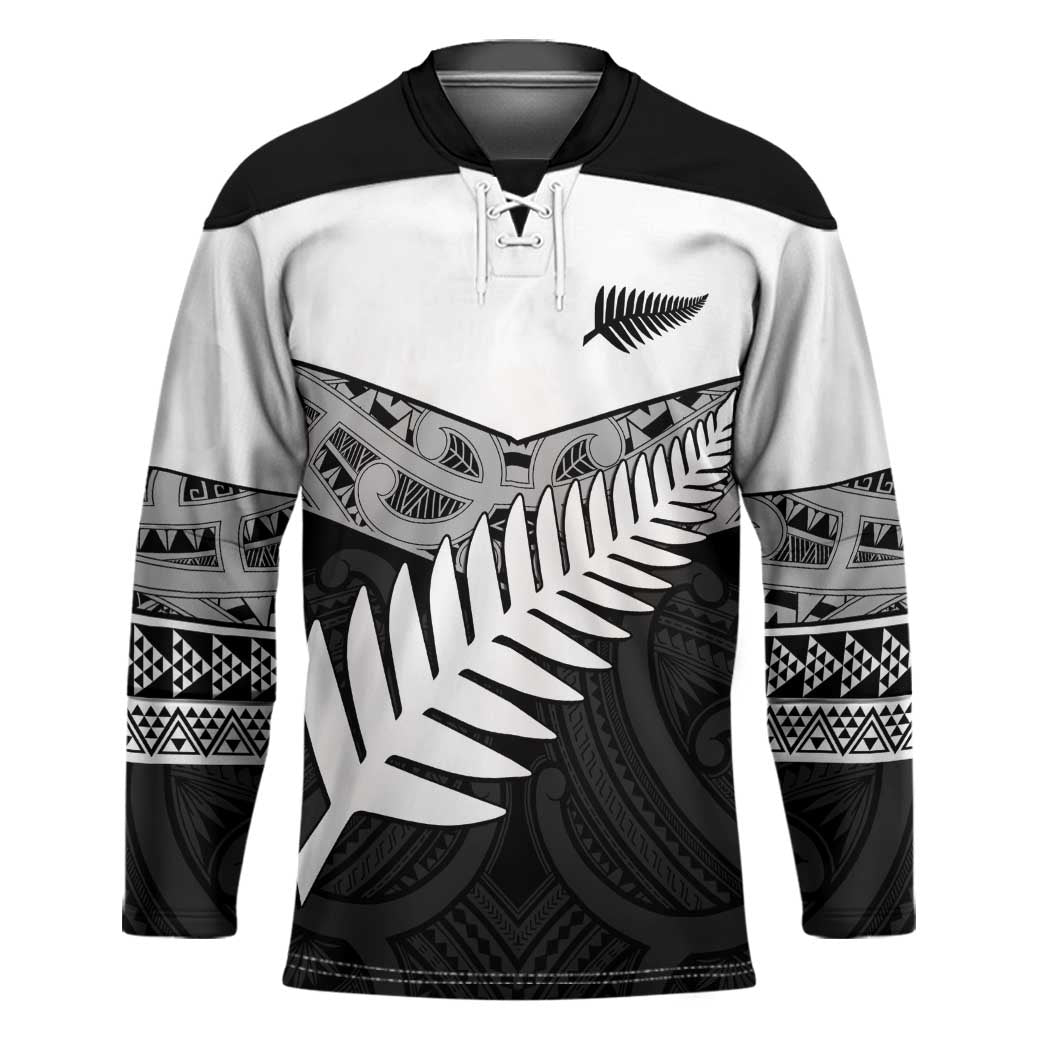 New Zealand Silver Fern Hockey Jersey Maori Koru Mixed Taniko Pattern - Aussie Hoodie