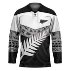 New Zealand Silver Fern Hockey Jersey Maori Koru Mixed Taniko Pattern - Aussie Hoodie