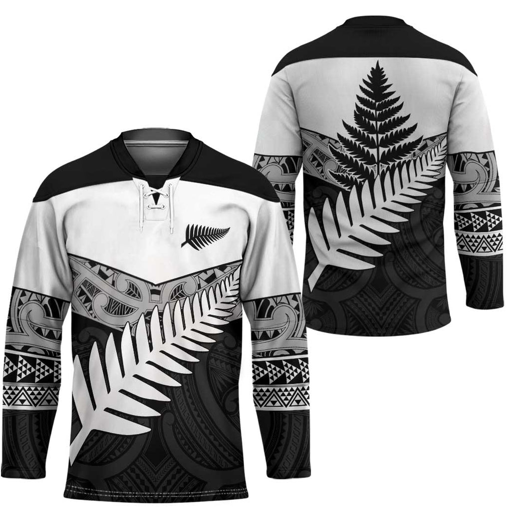 New Zealand Silver Fern Hockey Jersey Maori Koru Mixed Taniko Pattern - Aussie Hoodie
