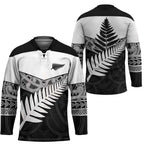 New Zealand Silver Fern Hockey Jersey Maori Koru Mixed Taniko Pattern - Aussie Hoodie