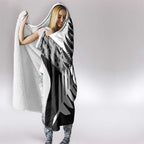 New Zealand Silver Fern Hooded Blanket Maori Koru Mixed Taniko Pattern