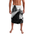 New Zealand Silver Fern Lavalava Maori Koru Mixed Taniko Pattern