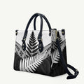 New Zealand Silver Fern Leather Bag Maori Koru Mixed Taniko Pattern - Aussie Hoodie
