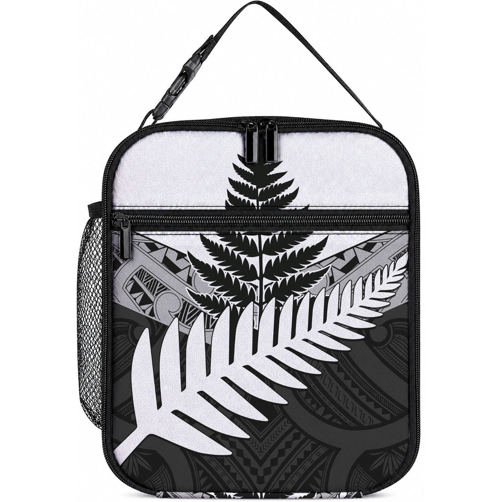 New Zealand Silver Fern Lunch Bag Maori Koru Mixed Taniko Pattern