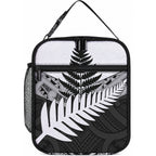 New Zealand Silver Fern Lunch Bag Maori Koru Mixed Taniko Pattern
