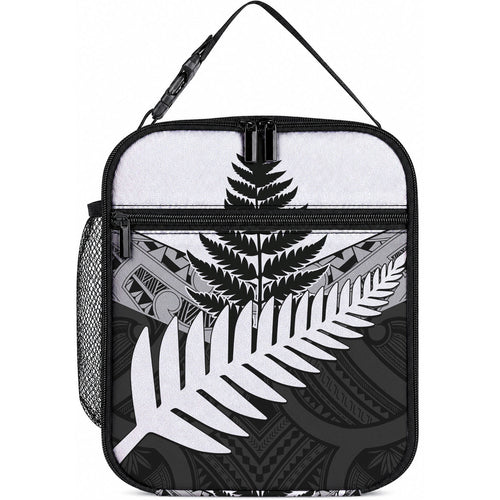 New Zealand Silver Fern Lunch Bag Maori Koru Mixed Taniko Pattern