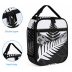 New Zealand Silver Fern Lunch Bag Maori Koru Mixed Taniko Pattern