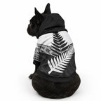 New Zealand Silver Fern Pet Hoodie Maori Koru Mixed Taniko Pattern