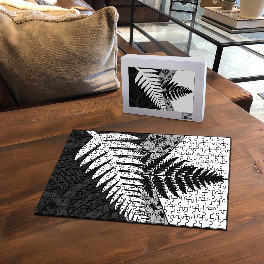 New Zealand Silver Fern Puzzle Maori Koru Mixed Taniko Pattern - Aussie Hoodie