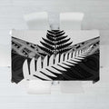 New Zealand Silver Fern Tablecloth Maori Koru Mixed Taniko Pattern