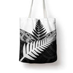 New Zealand Silver Fern Tote Bag Maori Koru Mixed Taniko Pattern - Aussie Hoodie