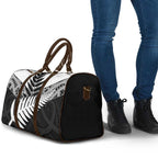 New Zealand Silver Fern Travel Bag Maori Koru Mixed Taniko Pattern - Aussie Hoodie
