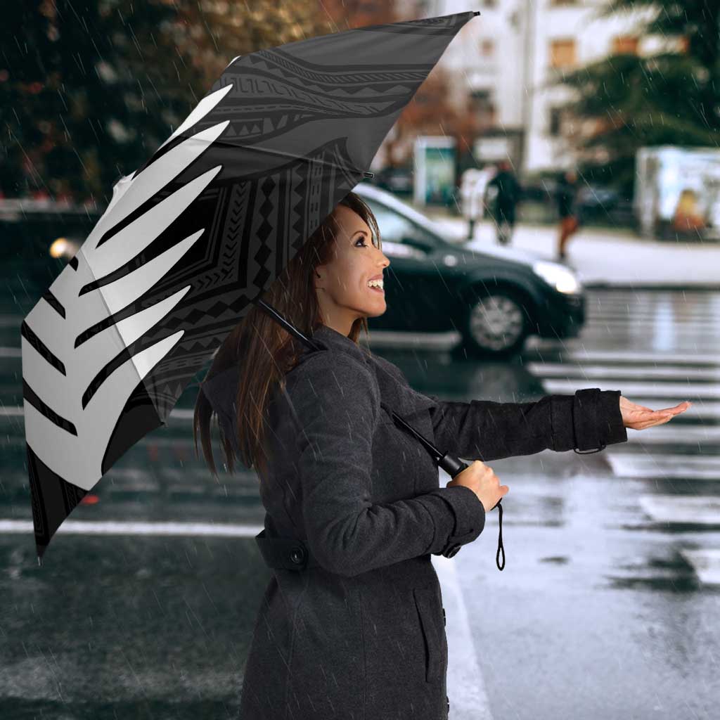 New Zealand Silver Fern Umbrella Maori Koru Mixed Taniko Pattern - Aussie Hoodie