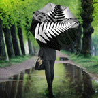 New Zealand Silver Fern Umbrella Maori Koru Mixed Taniko Pattern - Aussie Hoodie