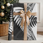 New Zealand Silver Fern Wrapping Paper Maori Koru Mixed Taniko Pattern - Aussie Hoodie