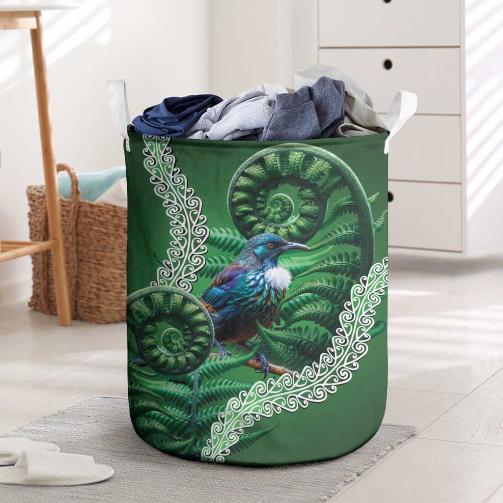 Tui Bird Koru Silver Fern Aotearoa Laundry Basket