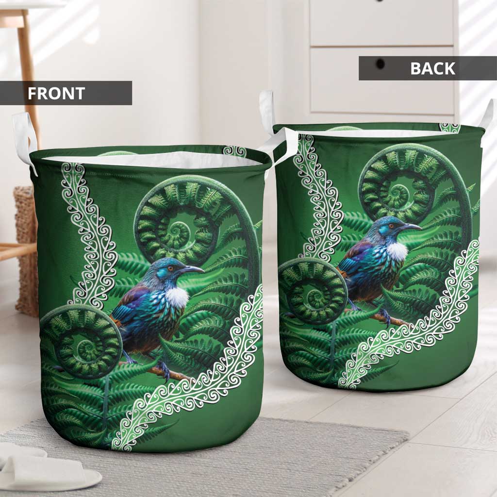 Tui Bird Koru Silver Fern Aotearoa Laundry Basket