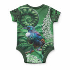Tui Bird Koru Silver Fern Aotearoa Baby Onesie