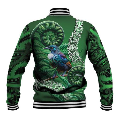Tui Bird Koru Silver Fern Aotearoa Baseball Jacket