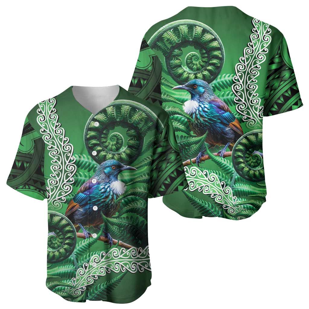 Tui Bird Koru Silver Fern Aotearoa Baseball Jersey
