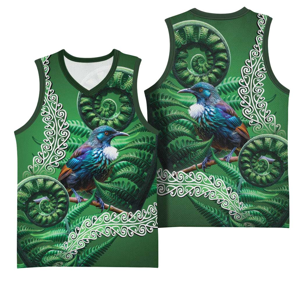 Tui Bird Koru Silver Fern Aotearoa Basketball Jersey