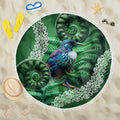 Tui Bird Koru Silver Fern Aotearoa Beach Blanket