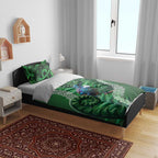 Tui Bird Koru Silver Fern Aotearoa Bedding Set