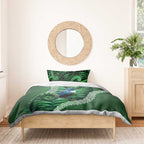 Tui Bird Koru Silver Fern Aotearoa Bedding Set