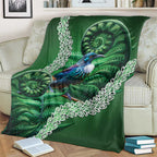 Tui Bird Koru Silver Fern Aotearoa Blanket