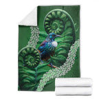 Tui Bird Koru Silver Fern Aotearoa Blanket