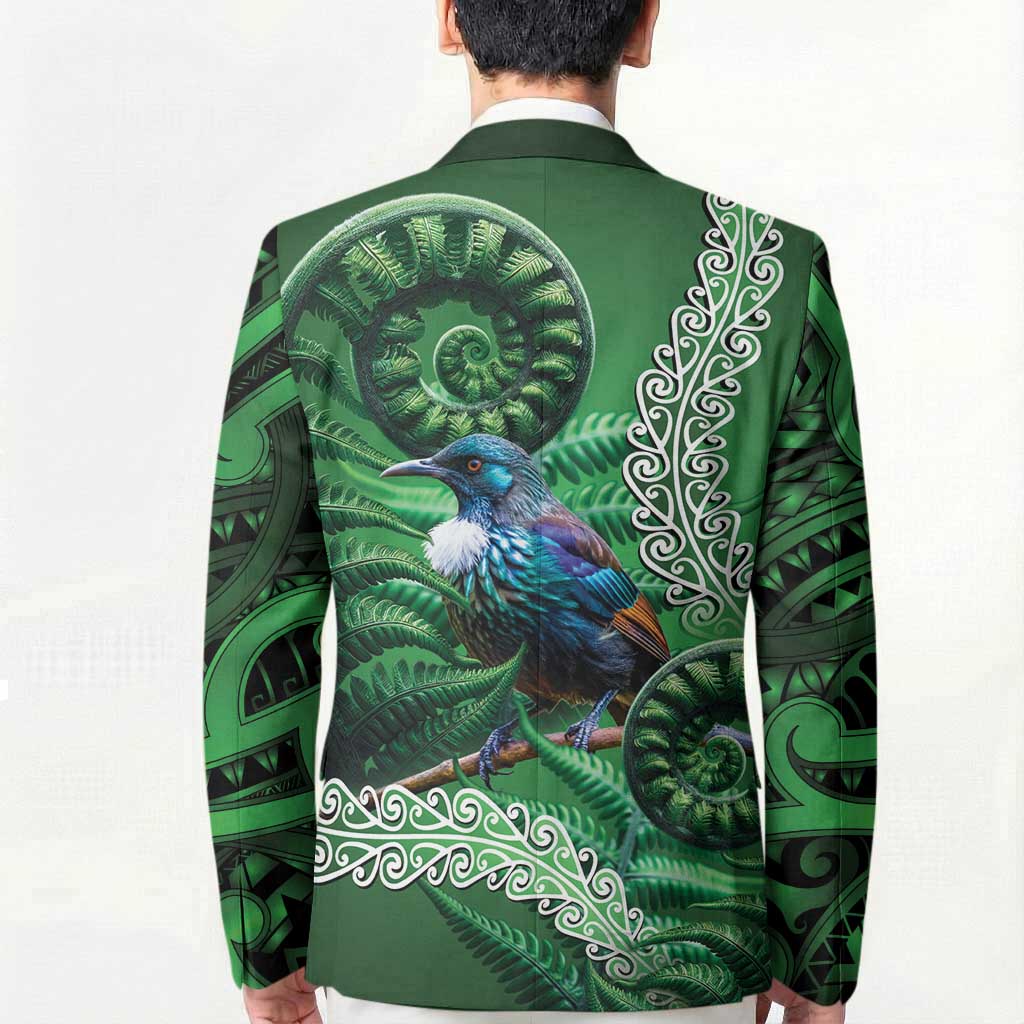 Tui Bird Koru Silver Fern Aotearoa Blazer