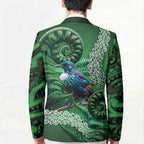 Tui Bird Koru Silver Fern Aotearoa Blazer