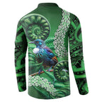 Tui Bird Koru Silver Fern Aotearoa Button Sweatshirt