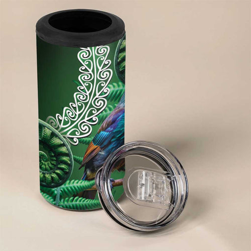 Tui Bird Koru Silver Fern Aotearoa 4 in 1 Can Cooler Tumbler