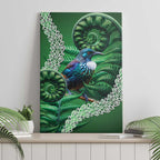 Tui Bird Koru Silver Fern Aotearoa Canvas Wall Art