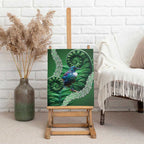 Tui Bird Koru Silver Fern Aotearoa Canvas Wall Art