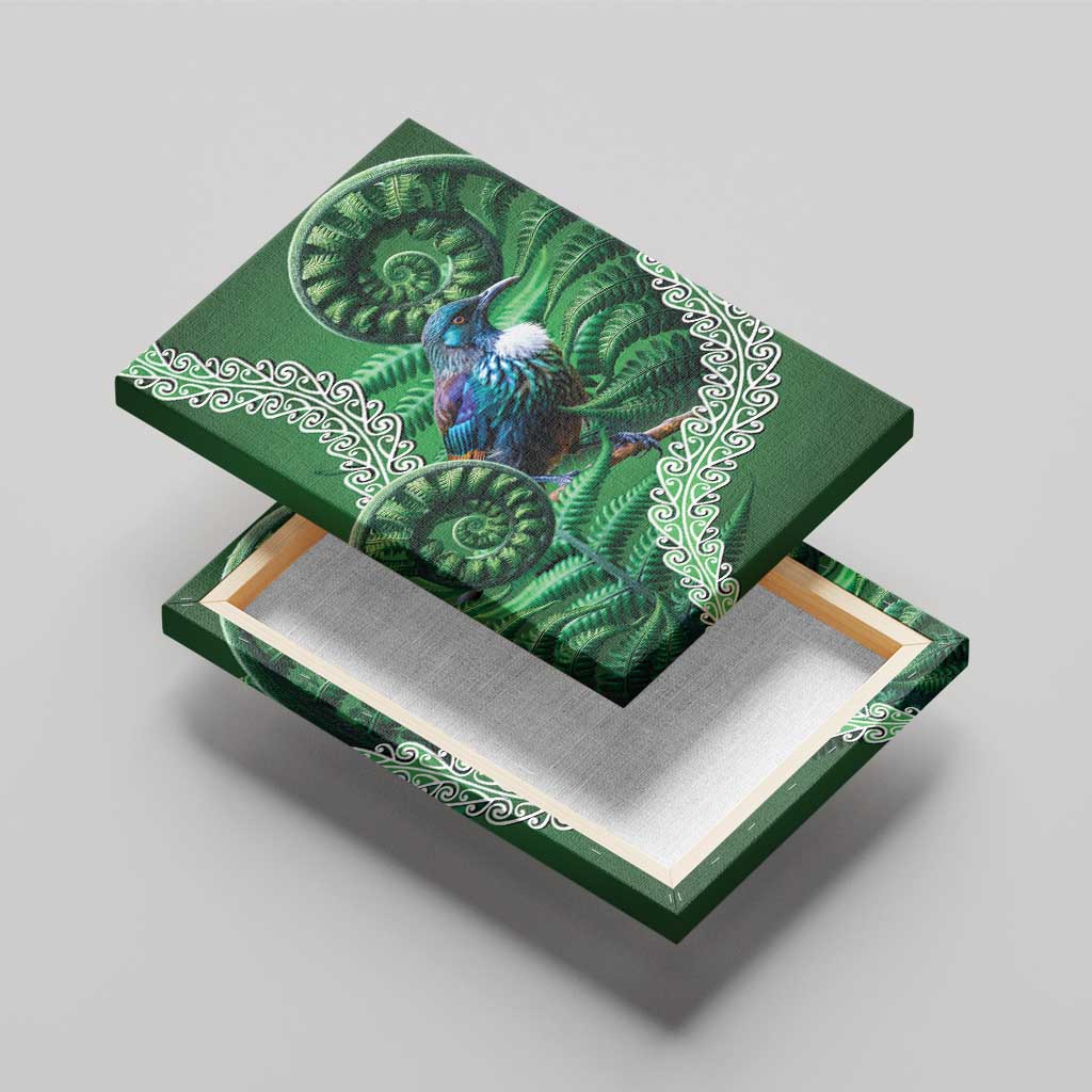 Tui Bird Koru Silver Fern Aotearoa Canvas Wall Art