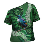 Tui Bird Koru Silver Fern Aotearoa Cross Shoulder Shirt