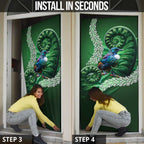 Tui Bird Koru Silver Fern Aotearoa Door Cover