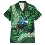 Tui Bird Koru Silver Fern Aotearoa Family Matching Long Sleeve Bodycon Dress and Hawaiian Shirt
