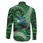 Tui Bird Koru Silver Fern Aotearoa Family Matching Mermaid Dress and Hawaiian Shirt