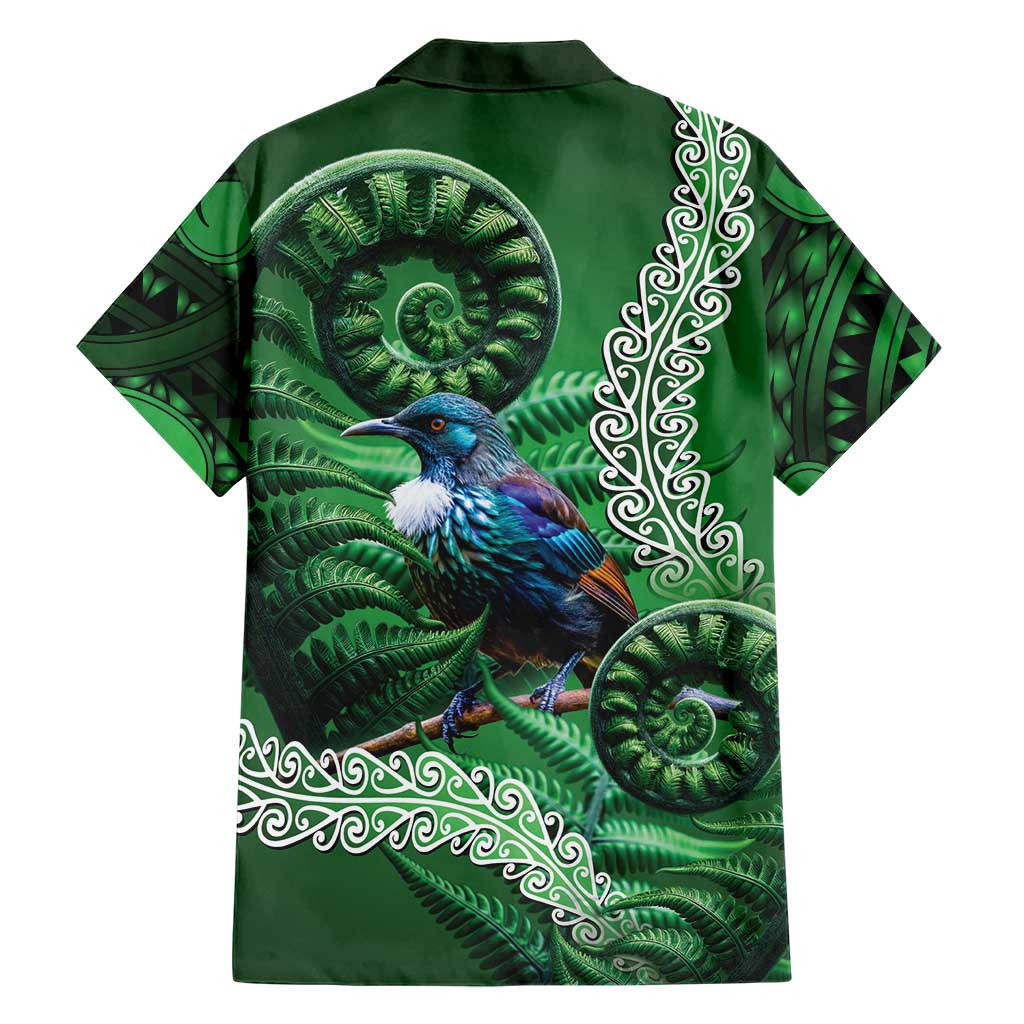 Tui Bird Koru Silver Fern Aotearoa Family Matching Off Shoulder Maxi Dress and Hawaiian Shirt