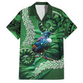 Tui Bird Koru Silver Fern Aotearoa Family Matching Off Shoulder Short Dress and Hawaiian Shirt