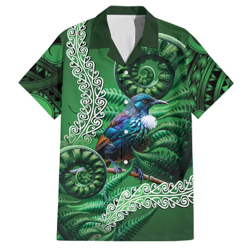 Tui Bird Koru Silver Fern Aotearoa Family Matching Puletasi and Hawaiian Shirt