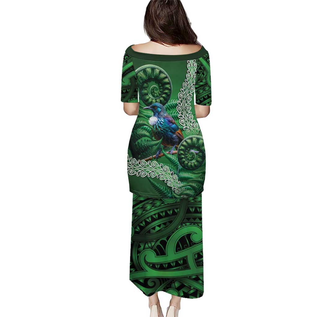 Tui Bird Koru Silver Fern Aotearoa Family Matching Puletasi and Hawaiian Shirt