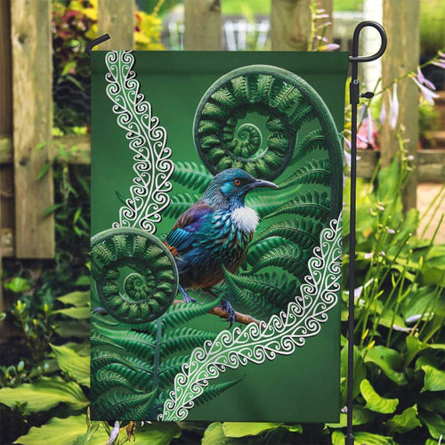 Tui Bird Koru Silver Fern Aotearoa Garden Flag